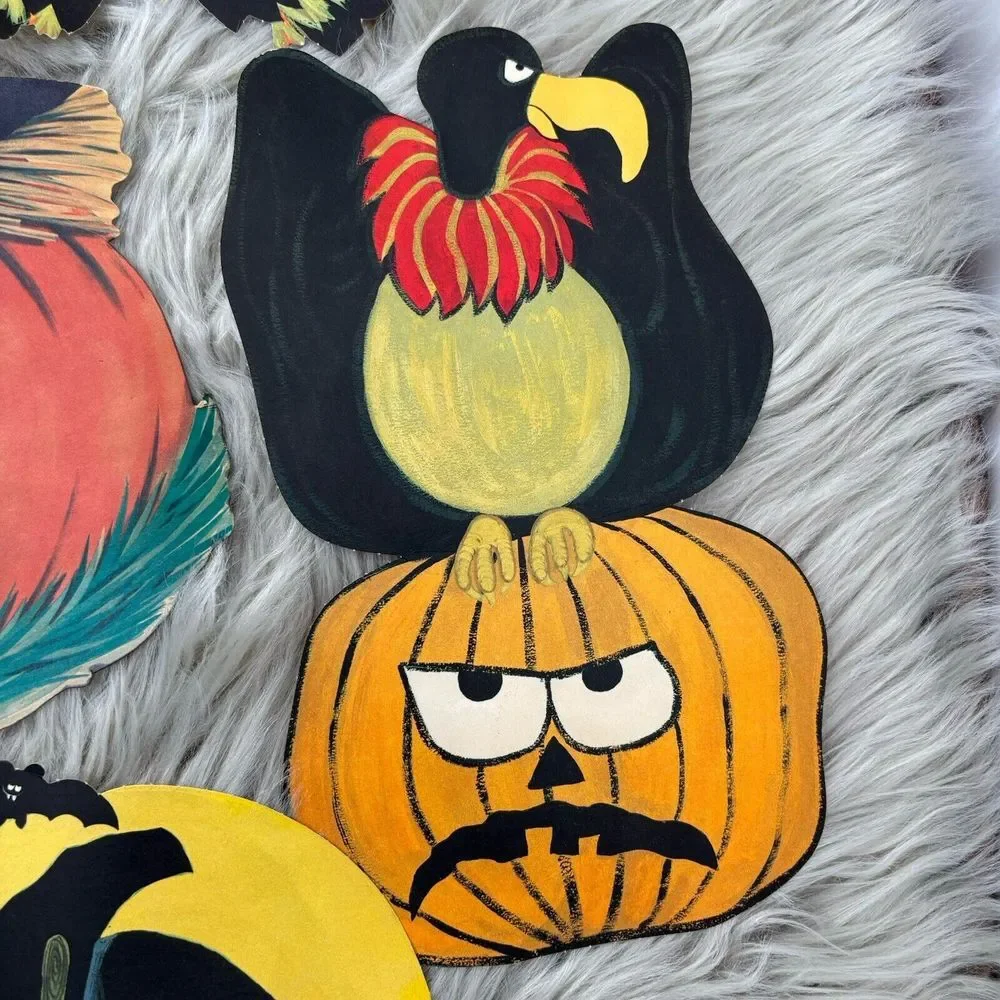 1970's AMERICAN VINTAGE HALLOWEEN‎ LITHOGRAPHED DIE-CUTS, LOT OF 7 - Picture 6 of 9